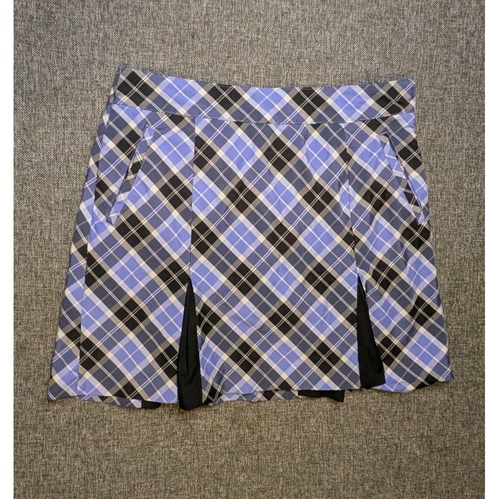 Izod Golf Women's Blue Plaid Performance Skirt size 6 athletic skort